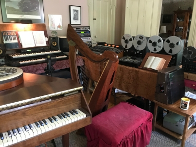My recording studio and harp